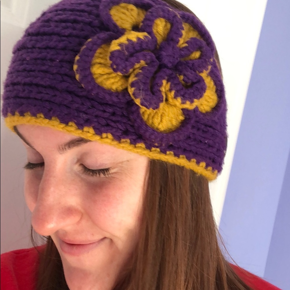Hand-made purple and gold headband (never worn)